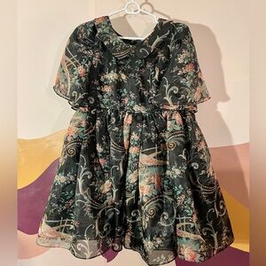 Selkie Black Floral Dress